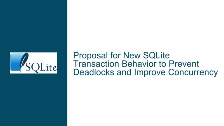 Proposal for New SQLite Transaction Behavior to Prevent Deadlocks and Improve Concurrency
