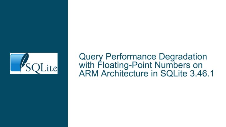 Query Performance Degradation with Floating-Point Numbers on ARM Architecture in SQLite 3.46.1