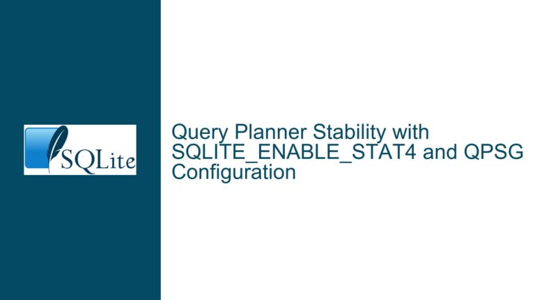 Query Planner Stability with SQLITE_ENABLE_STAT4 and QPSG Configuration