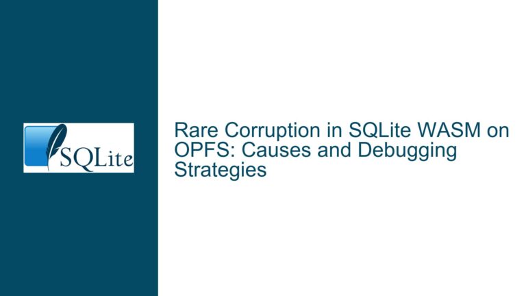 Rare Corruption in SQLite WASM on OPFS: Causes and Debugging Strategies