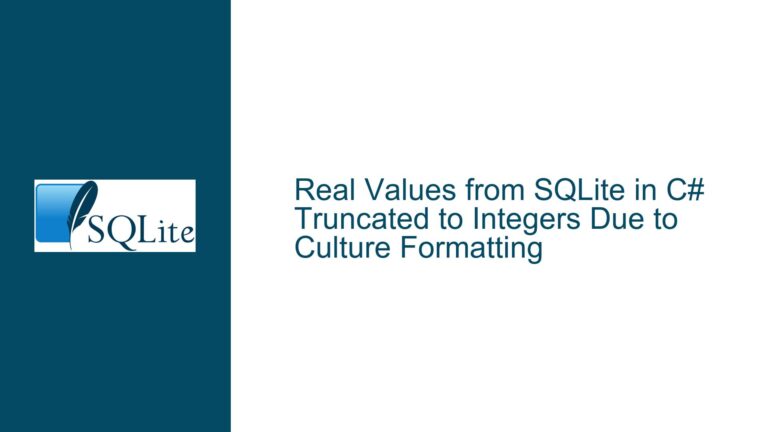 Real Values from SQLite in C# Truncated to Integers Due to Culture Formatting