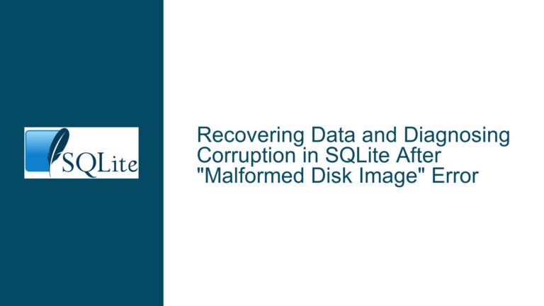 Recovering Data and Diagnosing Corruption in SQLite After “Malformed Disk Image” Error