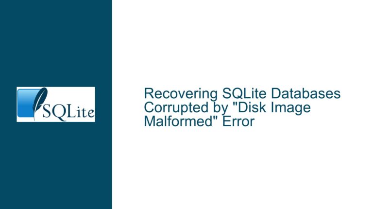 Recovering SQLite Databases Corrupted by “Disk Image Malformed” Error