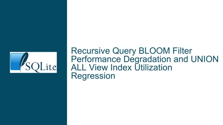 Recursive Query BLOOM Filter Performance Degradation and UNION ALL View Index Utilization Regression