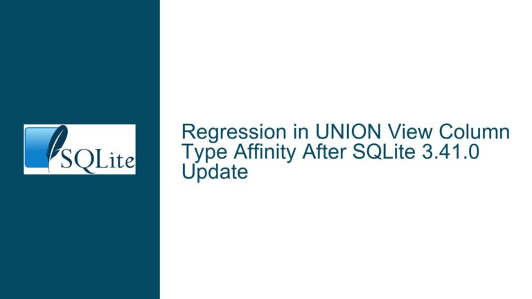 Regression in UNION View Column Type Affinity After SQLite 3.41.0 Update