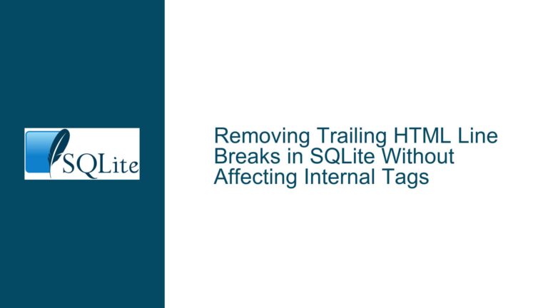 Removing Trailing HTML Line Breaks in SQLite Without Affecting Internal Tags