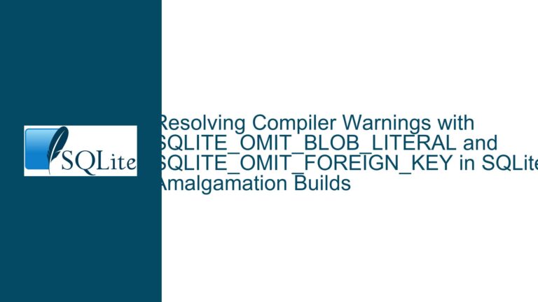 Resolving Compiler Warnings with SQLITE_OMIT_BLOB_LITERAL and SQLITE_OMIT_FOREIGN_KEY in SQLite Amalgamation Builds