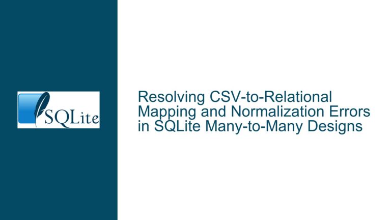 Resolving CSV-to-Relational Mapping and Normalization Errors in SQLite Many-to-Many Designs