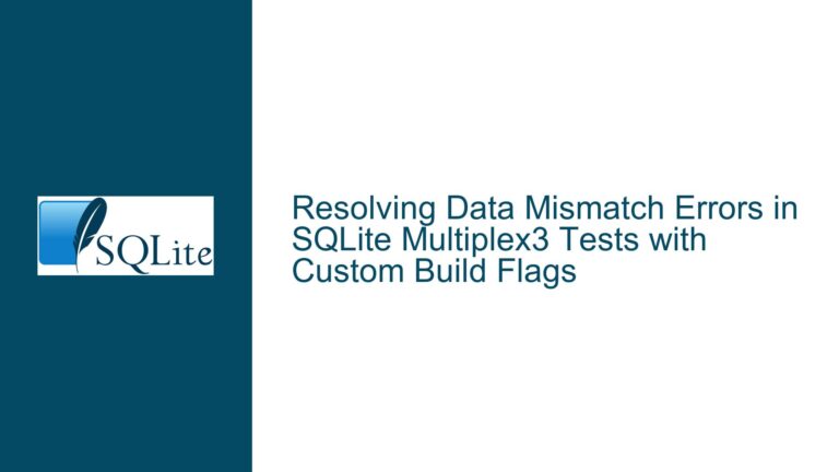 Resolving Data Mismatch Errors in SQLite Multiplex3 Tests with Custom Build Flags
