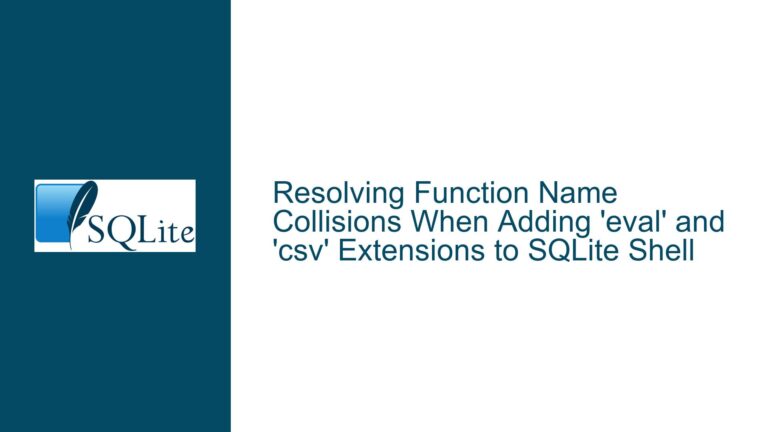 Resolving Function Name Collisions When Adding ‘eval’ and ‘csv’ Extensions to SQLite Shell