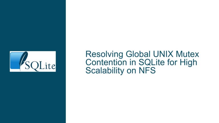 Resolving Global UNIX Mutex Contention in SQLite for High Scalability on NFS