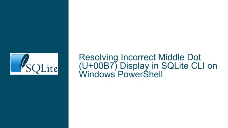 Resolving Incorrect Middle Dot (U+00B7) Display in SQLite CLI on Windows PowerShell
