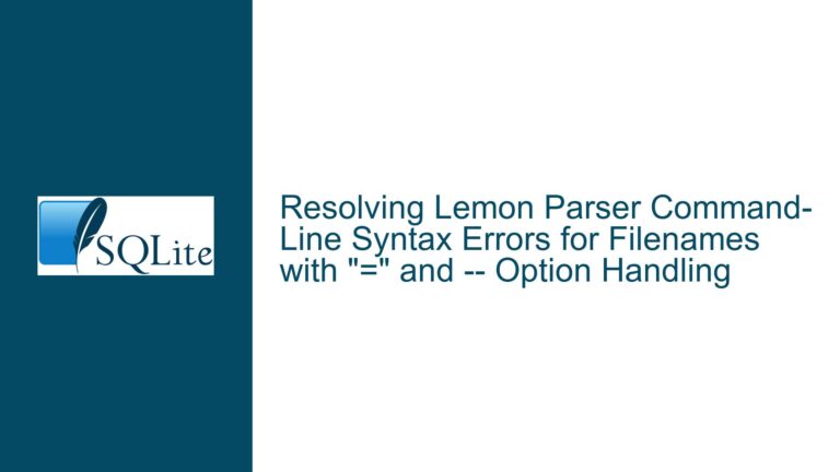 Resolving Lemon Parser Command-Line Syntax Errors for Filenames with “=” and — Option Handling