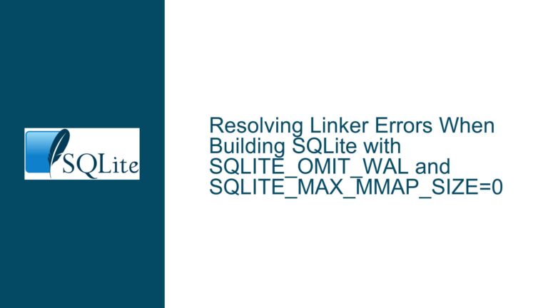 Resolving Linker Errors When Building SQLite with SQLITE_OMIT_WAL and SQLITE_MAX_MMAP_SIZE=0