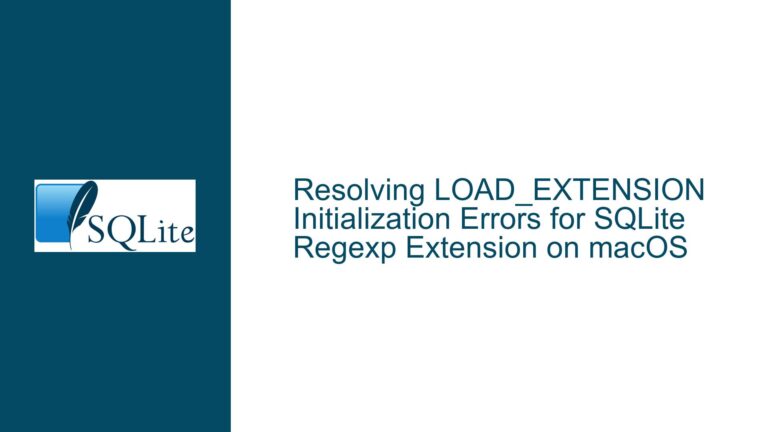 Resolving LOAD_EXTENSION Initialization Errors for SQLite Regexp Extension on macOS
