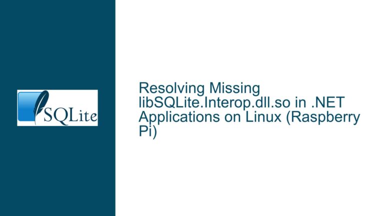 Resolving Missing libSQLite.Interop.dll.so in .NET Applications on Linux (Raspberry Pi)