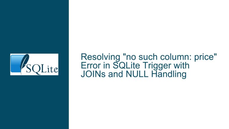 Resolving “no such column: price” Error in SQLite Trigger with JOINs and NULL Handling