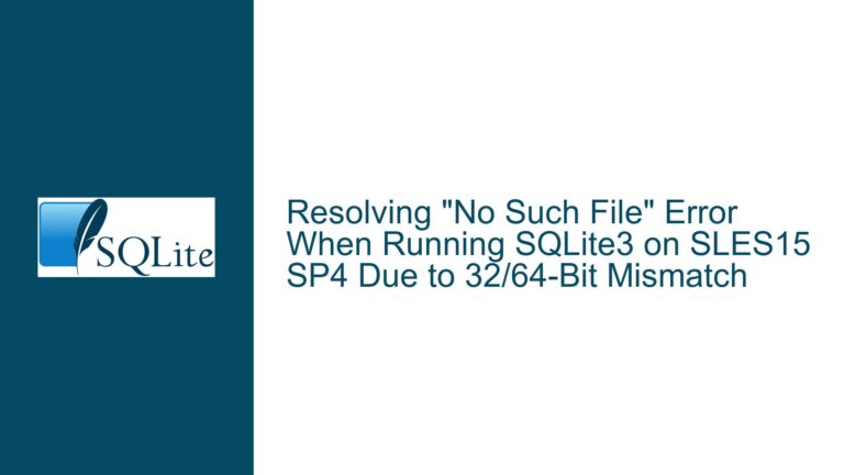 Resolving “No Such File” Error When Running SQLite3 on SLES15 SP4 Due to 32/64-Bit Mismatch