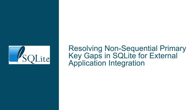 Resolving Non-Sequential Primary Key Gaps in SQLite for External Application Integration