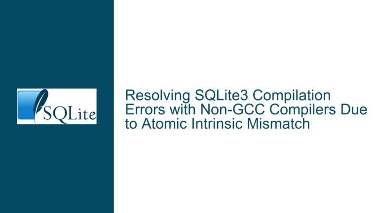 Resolving SQLite3 Compilation Errors with Non-GCC Compilers Due to Atomic Intrinsic Mismatch