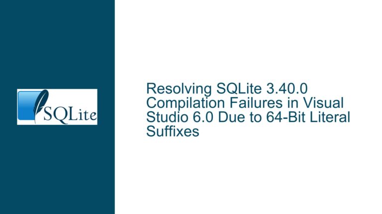 Resolving SQLite 3.40.0 Compilation Failures in Visual Studio 6.0 Due to 64-Bit Literal Suffixes