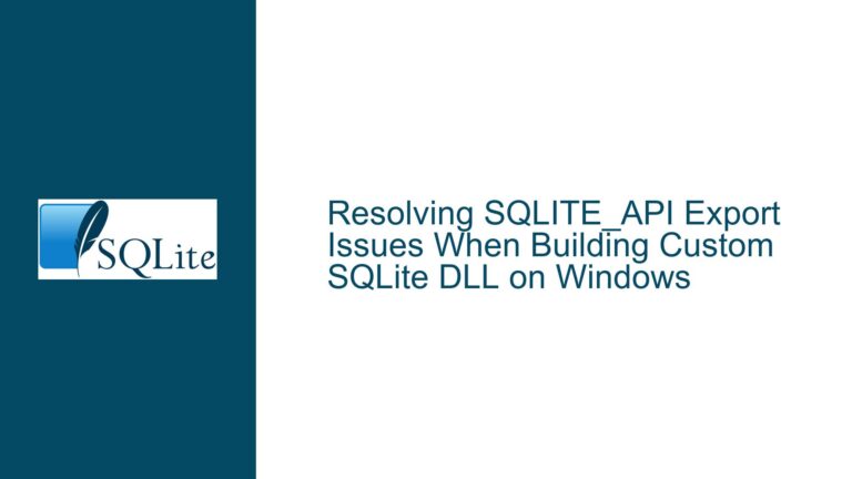 Resolving SQLITE_API Export Issues When Building Custom SQLite DLL on Windows