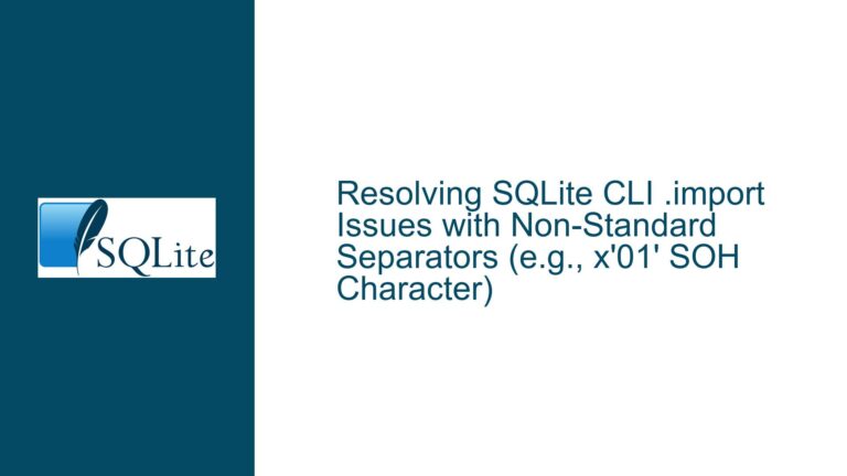 Resolving SQLite CLI .import Issues with Non-Standard Separators (e.g., x’01’ SOH Character)