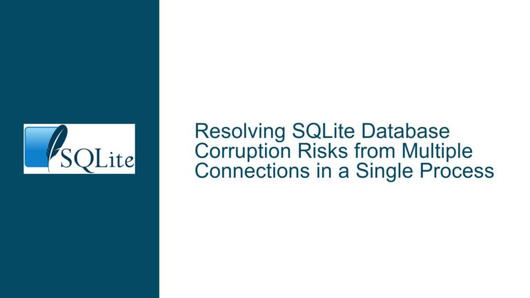 Resolving SQLite Database Corruption Risks from Multiple Connections in a Single Process