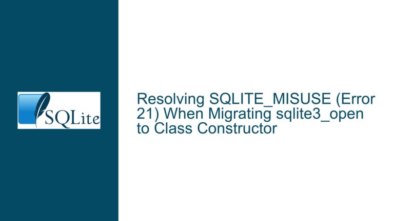 Resolving SQLITE_MISUSE (Error 21) When Migrating sqlite3_open to Class Constructor