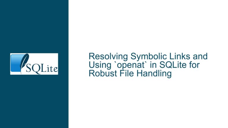 Resolving Symbolic Links and Using `openat` in SQLite for Robust File Handling
