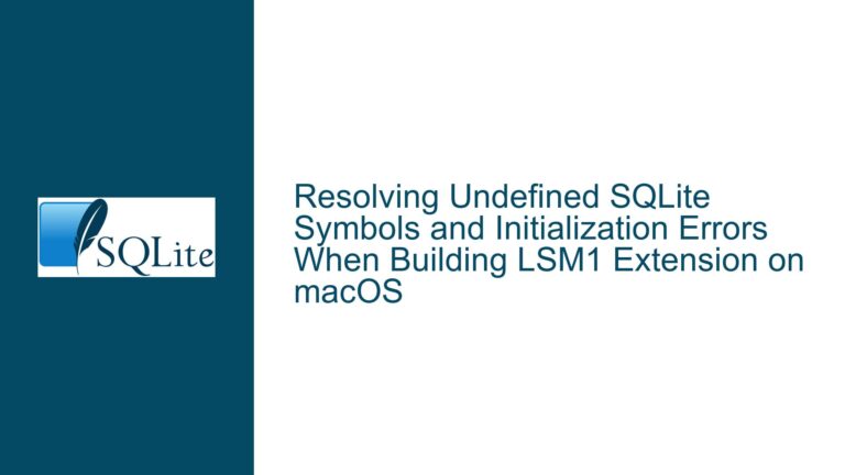 Resolving Undefined SQLite Symbols and Initialization Errors When Building LSM1 Extension on macOS