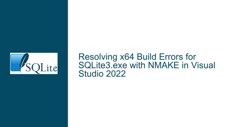 Resolving x64 Build Errors for SQLite3.exe with NMAKE in Visual Studio 2022