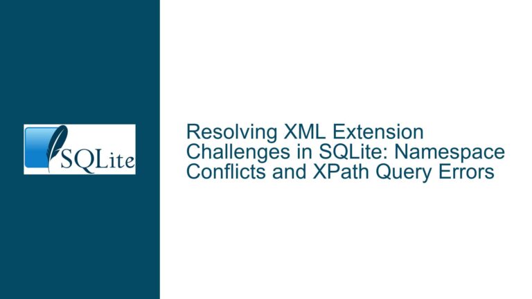 Resolving XML Extension Challenges in SQLite: Namespace Conflicts and XPath Query Errors