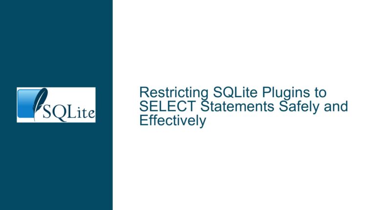 Restricting SQLite Plugins to SELECT Statements Safely and Effectively