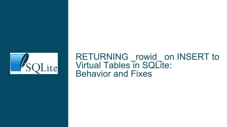 RETURNING _rowid_ on INSERT to Virtual Tables in SQLite: Behavior and Fixes