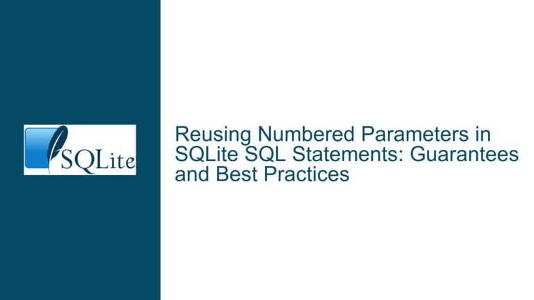 Reusing Numbered Parameters in SQLite SQL Statements: Guarantees and Best Practices