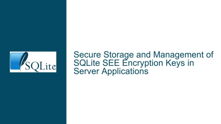 Secure Storage and Management of SQLite SEE Encryption Keys in Server Applications