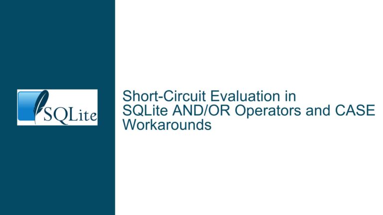 Short-Circuit Evaluation in SQLite AND/OR Operators and CASE Workarounds