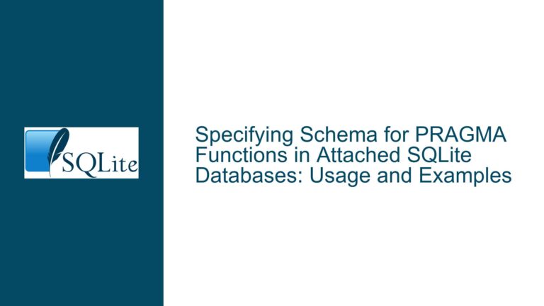 Specifying Schema for PRAGMA Functions in Attached SQLite Databases: Usage and Examples