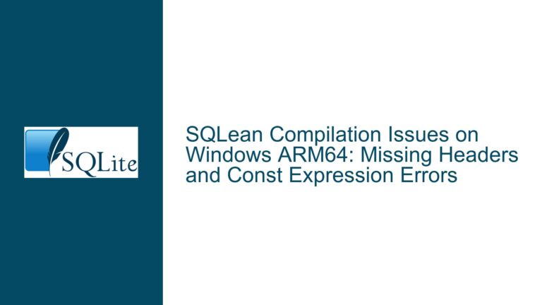SQLean Compilation Issues on Windows ARM64: Missing Headers and Const Expression Errors