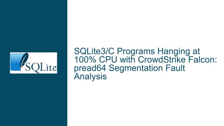 SQLite3/C Programs Hanging at 100% CPU with CrowdStrike Falcon: pread64 Segmentation Fault Analysis