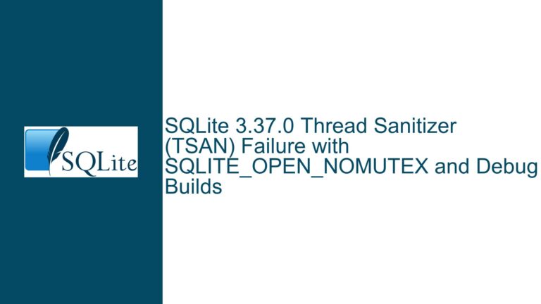 SQLite 3.37.0 Thread Sanitizer (TSAN) Failure with SQLITE_OPEN_NOMUTEX and Debug Builds