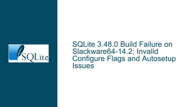 SQLite 3.48.0 Build Failure on Slackware64-14.2: Invalid Configure Flags and Autosetup Issues