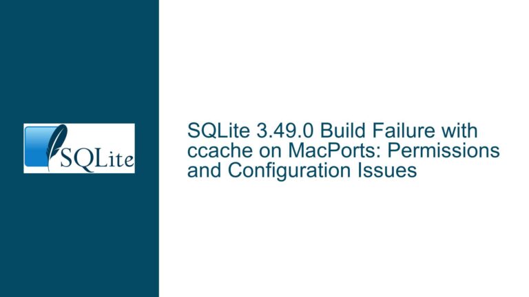 SQLite 3.49.0 Build Failure with ccache on MacPorts: Permissions and Configuration Issues