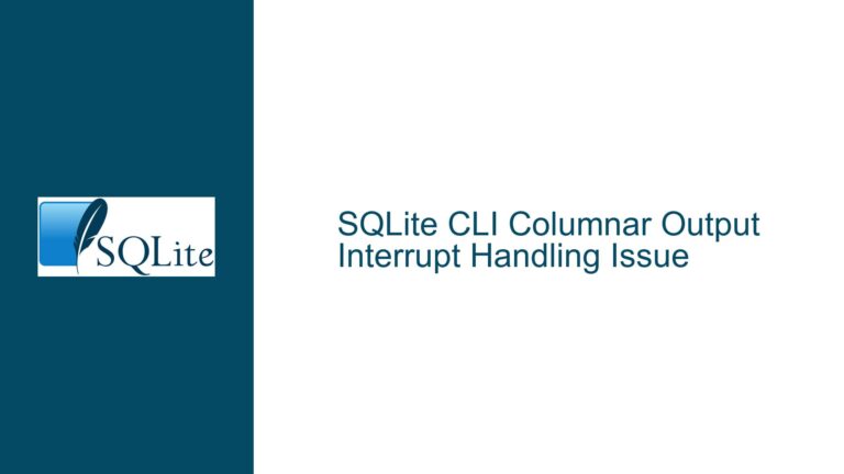 SQLite CLI Columnar Output Interrupt Handling Issue