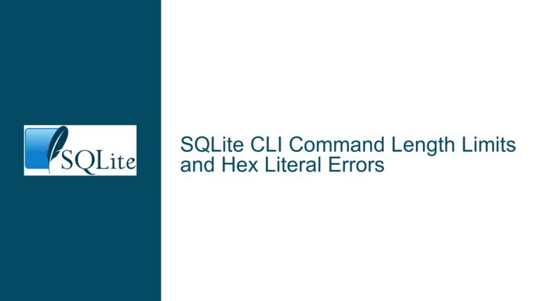 SQLite CLI Command Length Limits and Hex Literal Errors