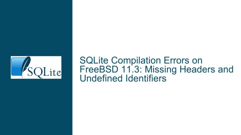 SQLite Compilation Errors on FreeBSD 11.3: Missing Headers and Undefined Identifiers