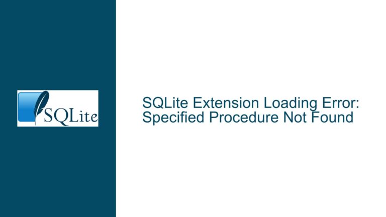SQLite Extension Loading Error: Specified Procedure Not Found