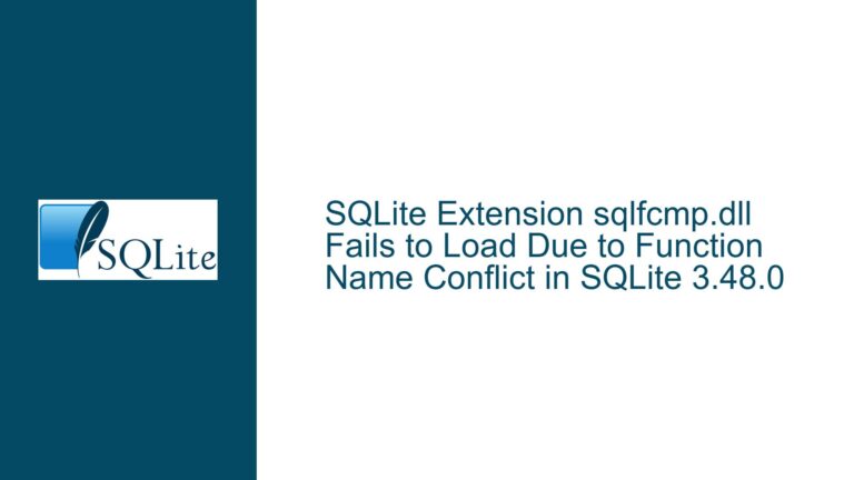 SQLite Extension sqlfcmp.dll Fails to Load Due to Function Name Conflict in SQLite 3.48.0