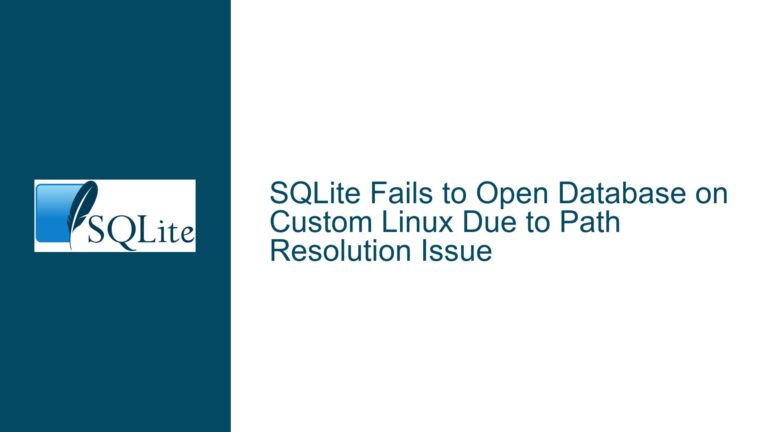 SQLite Fails to Open Database on Custom Linux Due to Path Resolution Issue